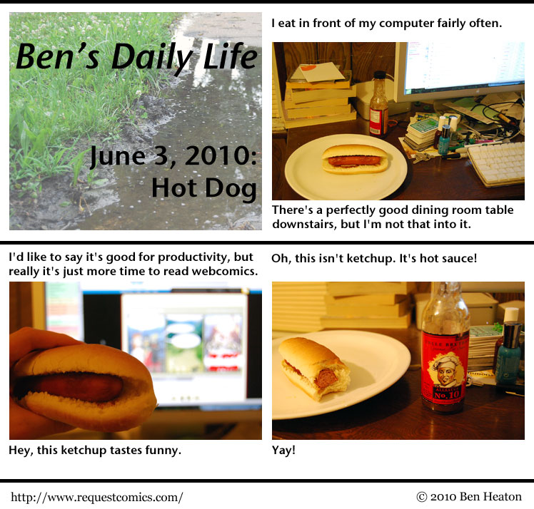 Ben's Daily Life: Hot Dog comic