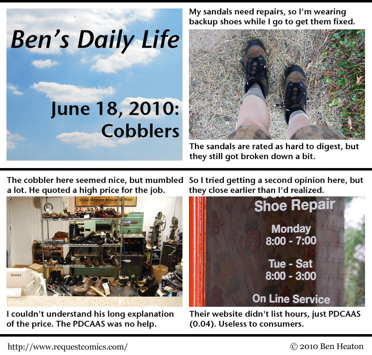 Ben's Daily Life: Cobblers comic