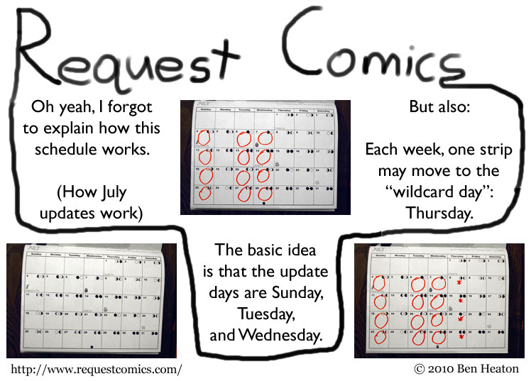 July Schedule comic