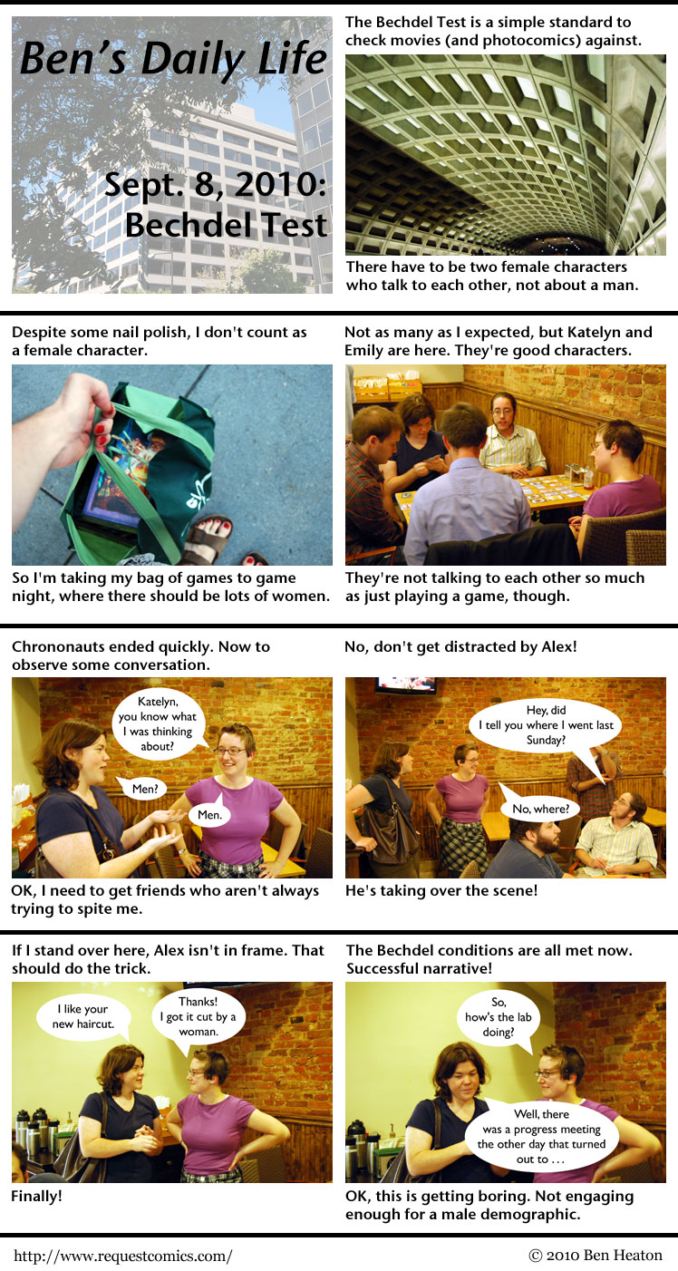 Ben's Daily Life: Bechdel Test comic