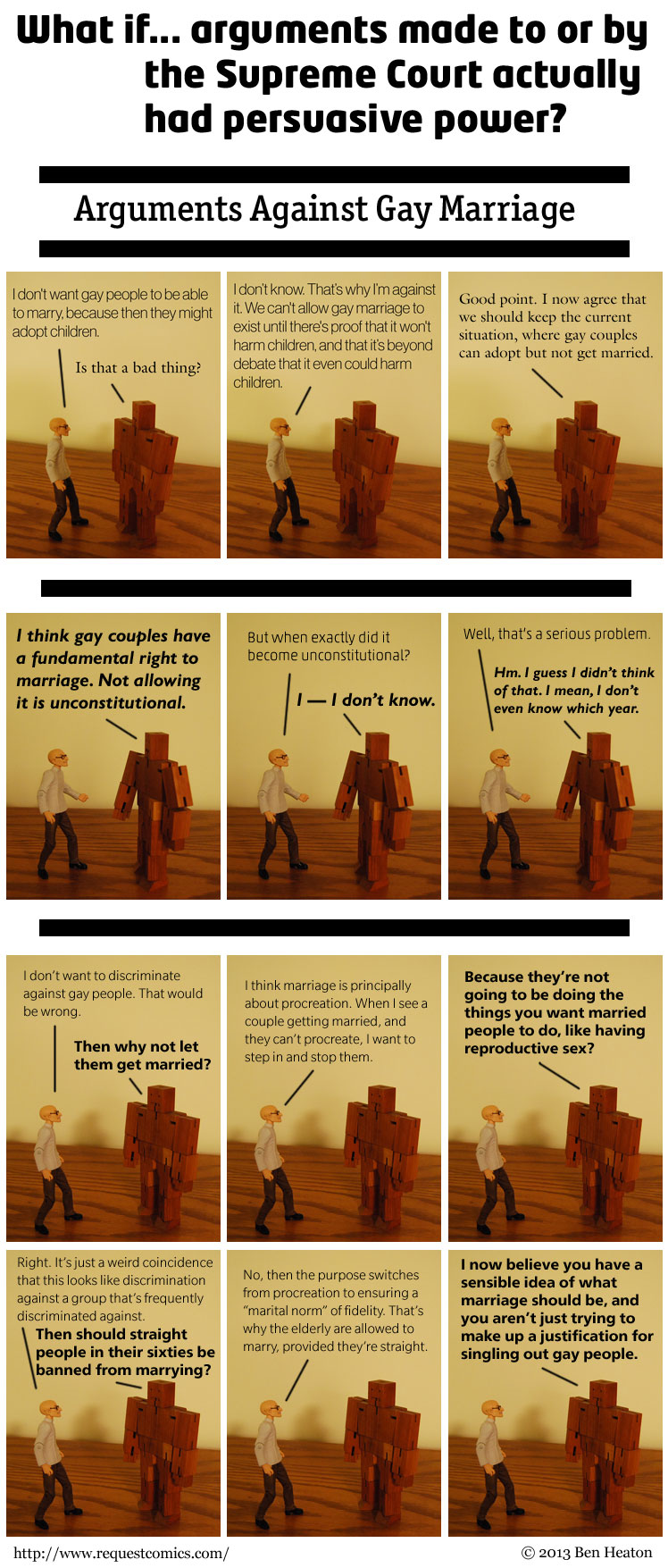 Arguments Against Gay Marriage comic
