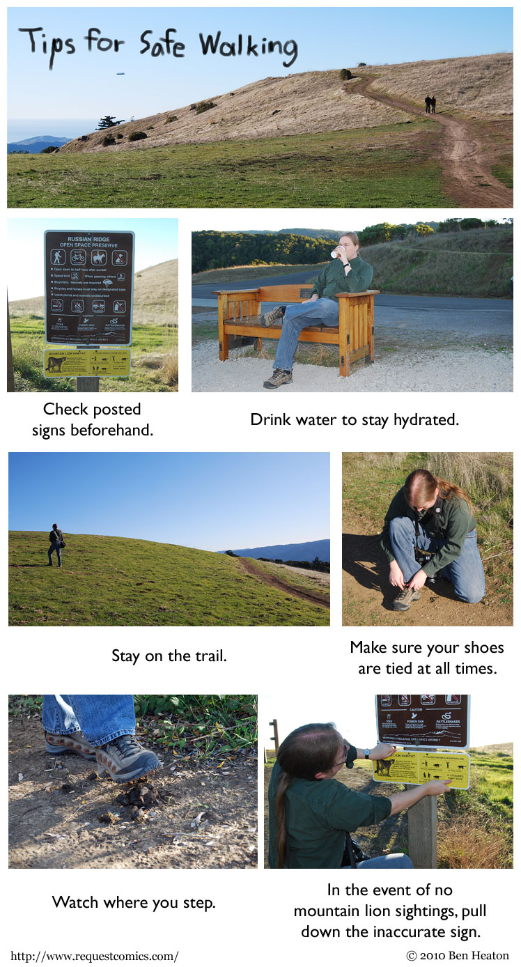 Tips for Safe Walking comic