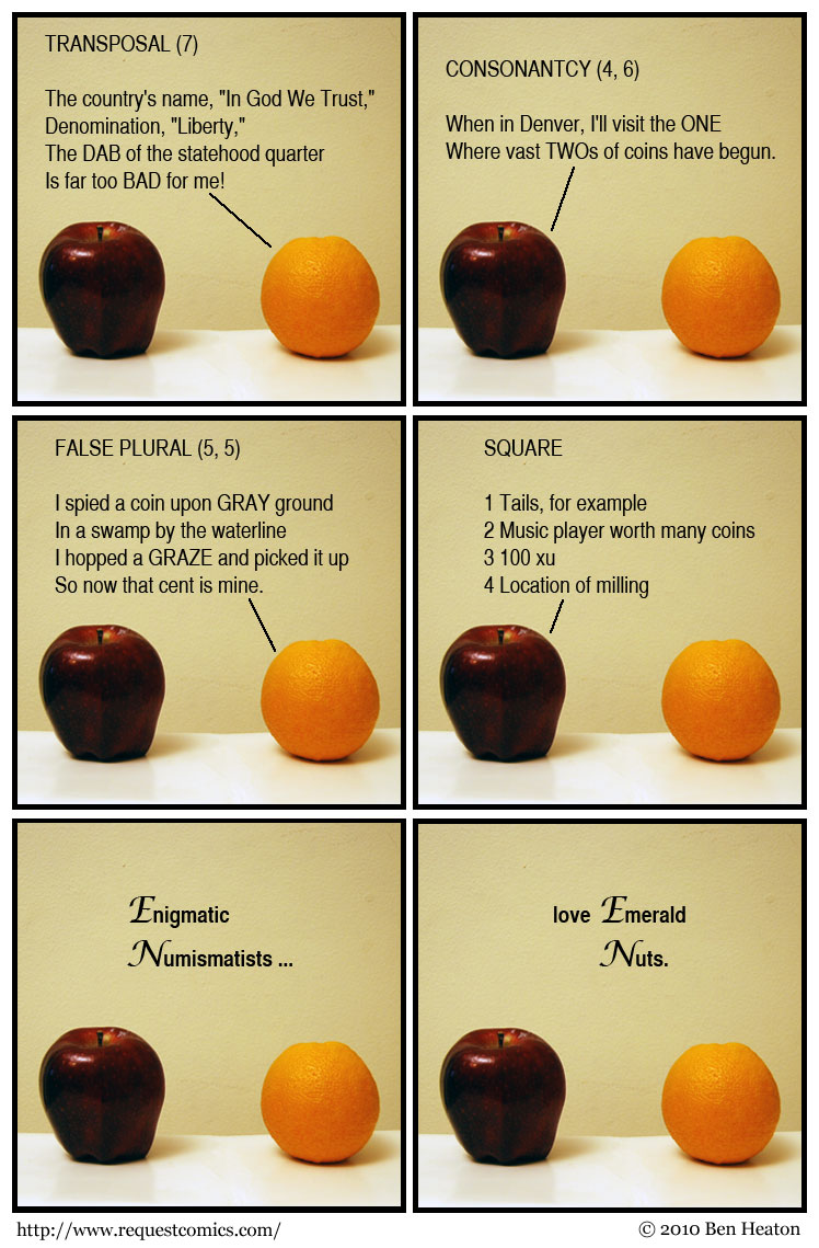 Coin-related Anagram of Projectyl comic